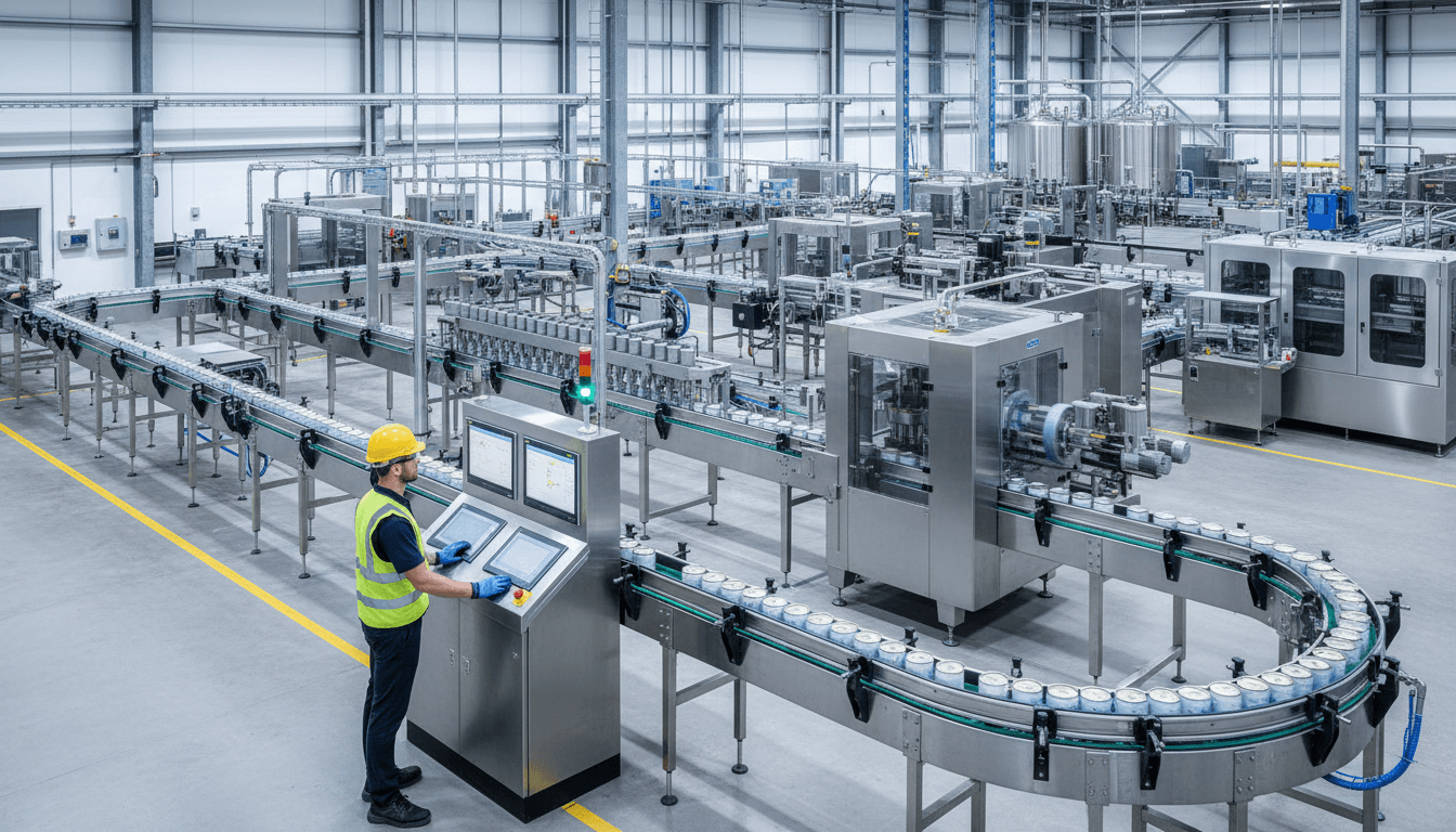 Dry food packing line in operation