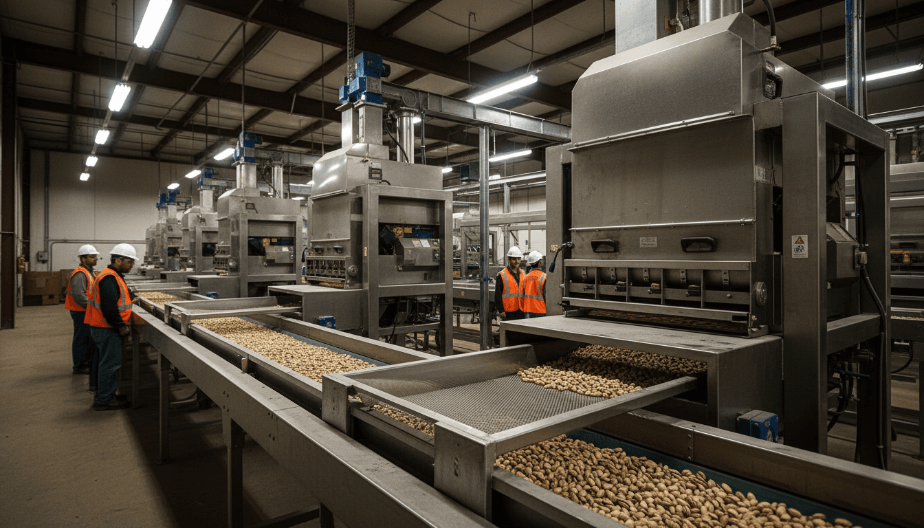 Automated dry food packing line with conveyor system